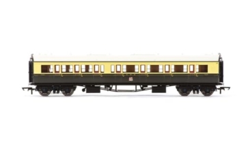 Hornby R40468 GWR Collet Coaches Corridor Composite RH 6522 Coach, Braun/Creme - 1