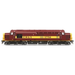 Hornby TT:120 TT3037M EWS - Baureihe 37-37704 Diesellokomotive Ära 9 Modellzug, Weinrot, Gelb - 1