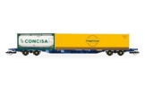 Hornby TT:120 TT6031 Touax KFA Containerwagen mit 1x20 & 1x40 Containern, Orange/Silber - 1