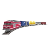 Joytopiaminds HO-Modellbahn-Set (Maßstab 1:87) Französische BB 67000 Diesellokomotive, elektrischer Zug mit Gleisen, Fahrregler und 3 Personenwagen für Modellbahn-Enthusiasten - 1