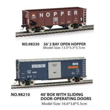 Joytopiaminds HO-Modellbahn-Set (Maßstab 1:87) Französische BB 67000 Diesellokomotive, elektrischer Zug mit Gleisen, Fahrregler und 3 Personenwagen für Modellbahn-Enthusiasten - 5