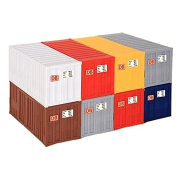 Kibri 10924 - H0 20-Fuß Container 8 Stück Pack, Grau - 1