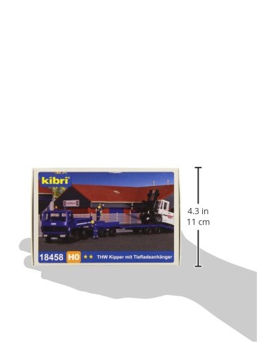 Kibri 18458 - H0 THW Kipper mit Tiefladeanhänger - 2