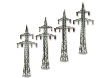 Kibri 38533 H0 Deko-Set Strommasten, 4er - 2