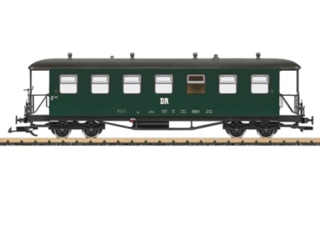 LGB 36372 DR Personenwagen Bauart KB – Reko-Wagen 2. Klasse, Spur G, mit Metallradsätzen, Türen zum Öffnen, Epoche IV, für Gartenbahn, detailgetreu & originalbeschriftet - 1