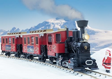 LGB – 70308 Gartenbahn Starterset Weihnachtszug mit Lokomotive und zwei Waggons, Outdoor-Eisenbahn, Spur G - 4