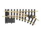 LGB – Elektrische Weiche rechts R1 – 30° - 12050, Gleiserweiterung für Gartenbahn, Gleismaterial, Zubehör, Spur G, Maßstab 1:22,5 - 1