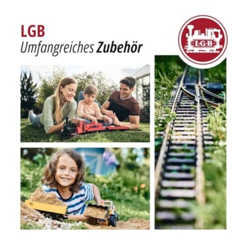 LGB Gartenbahn Handweiche rechts 12000 – Spur G Eisenbahnzubehör für Gartenbahn & Modellbau | Robuste Weiche für Outdoor-Anlagen I Radius R1-30 Grad - 9