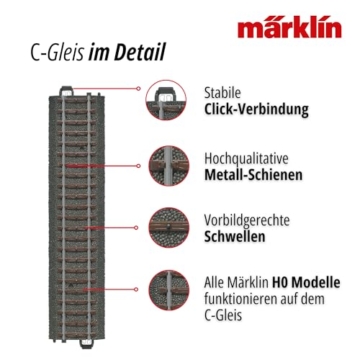 Märklin – 24130 - Gebogenes C-Gleis Radius 1 (Inhalt: 6X) – stabiles Modellgleis – realistische Schotteroptik – sicheres Stecksystem – Zubehör Modelleisenbahn – ab 15 Jahren – Spur H0 - 3