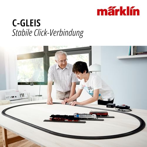 Märklin 24671 C-Gleis Bogenweiche Links – Innenbogen R1 360 mm/30° – Außenbogen 30° Parallelkreis 77,5 mm – mit Handschalthebel – Spur H0 – ab 15 Jahren - 2