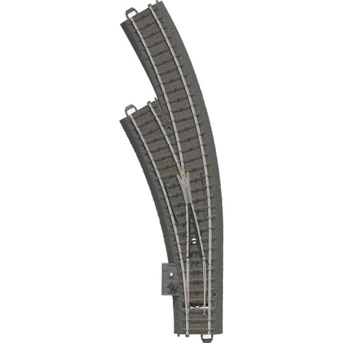 Märklin 24671 C-Gleis Bogenweiche Links – Innenbogen R1 360 mm/30° – Außenbogen 30° Parallelkreis 77,5 mm – mit Handschalthebel – Spur H0 – ab 15 Jahren - 1