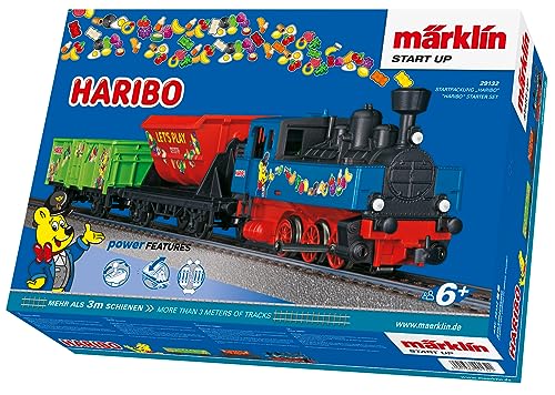 Märklin 29132 Start up - Haribo Startpackung - Modellbahnset, Detailgetreu, Lokomotive mit Wagons - Kinderfreundlich, Spielset - Haribo-Thema - 6+ Jahre - Spur H0 - 1