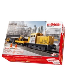 Märklin 29188 Modellbahn Modelleisenbahn Start Up Startpackung Baustelle, Spur H0 Startset. Lokomotive, Wagen, Schienen und Steuergerät im Starterset enthalten - 1