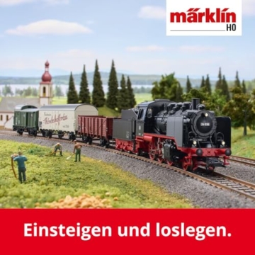 Märklin 29249 Startpackung Nahgüterzug mit BR 24 – Digitale Dampflok mit Sound & Rauch, Mobile Station, C-Gleis Set – Modelleisenbahn Startset Spur H0 - 2