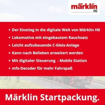 Märklin 29249 Startpackung Nahgüterzug mit BR 24 – Digitale Dampflok mit Sound & Rauch, Mobile Station, C-Gleis Set – Modelleisenbahn Startset Spur H0 - 3