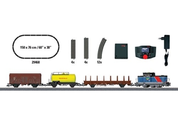 Märklin 29468 - Digital-Startpackung Schwedischer Güterzug Epoche 6, Spur H0 Modelleisenbahn, viele Soundfunktionen, mit Mobile Station C-Gleis Schienen, 49.9 x 3.5 x 5 cm - 3