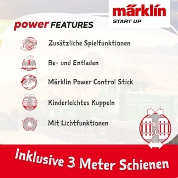 Märklin 29653 Start up Startpackung „Landwirtschaftszug“ – Modelleisenbahn Spur H0, digital, mit Gleisoval, Weichen, Landmaschinen & Märklin Power Control Stick – Einsteiger & Familien - 4