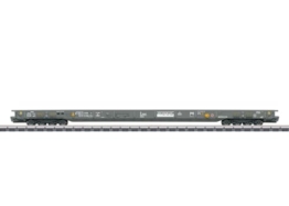 Märklin 47408 Güterwagen „Rollende Landstraße“ – H0 Wechselstrom – Niederflurwagen Bauart Saadkms RAlpin AG – Metallaufbau, Haltekeile & Sonderkupplung – Epoche VI – Wagenmodell 21,4 cm - 1