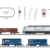 Märklin 81875 Spur Z Startpackung Moderner Güterverkehr – Diesellok BR 285 mit Metallfahrwerk, 3 Güterwagen, Gleisoval & Fahrgerät – Modellbahn Startset 1:220 - 2