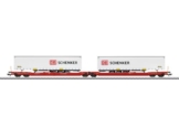 Märklin H0 Doppel-Taschenwagen Sdggmrss 738 mit 2 Sattelaufliegern - 1