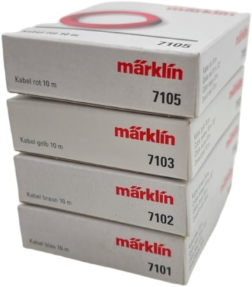 Märklin Kabel-Set + Märklin Ü-Bag (Überraschungspaket) | 4x10m Kupferkabel Rot Blau Gelb Braun | H0 Zubehör | MODELLBAHN VERKABELUNG Litzenkabel | Modelleisenbahn - 2