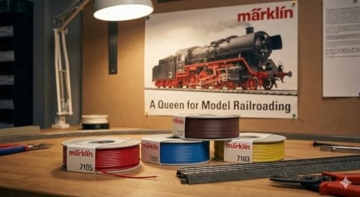 Märklin Kabel-Set + Märklin Ü-Bag (Überraschungspaket) | 4x10m Kupferkabel Rot Blau Gelb Braun | H0 Zubehör | MODELLBAHN VERKABELUNG Litzenkabel | Modelleisenbahn - 7
