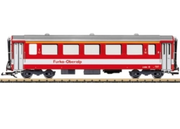 Märklin LGB 30682 Personenwagen 1. Klasse FO Spur G mit Innenbeleuchtung, öffnbaren Türen und Inneneinrichtung, Furka-Oberalp-Bahn Epoche V, Glacier Express Wagen - 1