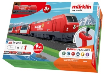 Märklin My World 29348 - Startpackung Glacier Express, akkubetrieben, mit USB Ladekabel und Magnetkupplungen, H0 - 1