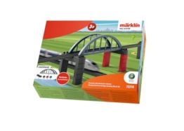 Märklin My World – 72218 - Baustein-Set Hochbahn-Brücke – Hochbahnpfeiler & Brücke – Erweiterung Modelleisenbahn – ab 3 Jahren – Spur H0 - 1
