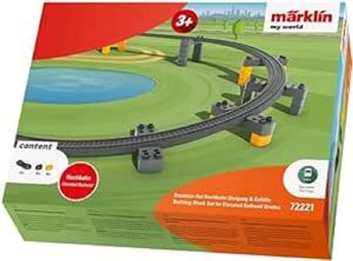 Märklin My World – 72221 - Baustein-Set Hochbahn Steigung & Gefälle – Modellbahn Zubehör – Spur H0 - 1