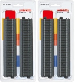 Märklin Start up – 20172 - Gerades C-Gleis 171,2 mm (Inhalt: 4X) – stabiles Modellgleis – realistische Schotteroptik – sicheres Stecksystem – Zubehör Modelleisenbahn – ab 6 Jahren – Spur H0 - 1