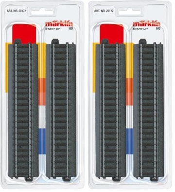 Märklin Start up – 20172 - Gerades C-Gleis 171,2 mm (Inhalt: 4X) – stabiles Modellgleis – realistische Schotteroptik – sicheres Stecksystem – Zubehör Modelleisenbahn – ab 6 Jahren – Spur H0 - 1
