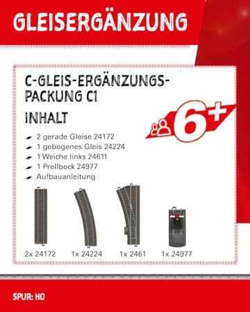 Märklin Start up 24900 - C-Gleis Ergänzungspackung C1, Modelleisenbahn Spur H0 - 2