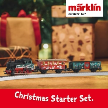 Märklin Start up 29124 - Startpackung Weihnachten mit Dampflok, Personenwagen und Güterwagen in weihnachtlicher Gestaltung, Spur H0, ab 6 Jahren - ideal für den Einstieg in die Modellbahnwelt - 2