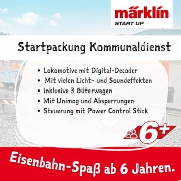 Märklin Start up 29296 H0 Digital Startpackung Kommunaldienst – Lok mit mfx, IR Power Control Stick, C-Gleis Oval mit Weiche, Kommunalfahrzeug, ab 6 Jahren - 3