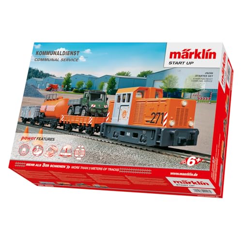 Märklin Start up 29296 H0 Digital Startpackung Kommunaldienst – Lok mit mfx, IR Power Control Stick, C-Gleis Oval mit Weiche, Kommunalfahrzeug, ab 6 Jahren - 1