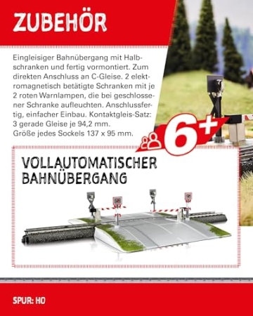Märklin start up - Vollautomatischer Modelleisenbahn Bahnübergang Spur H0, 74924 - 3
