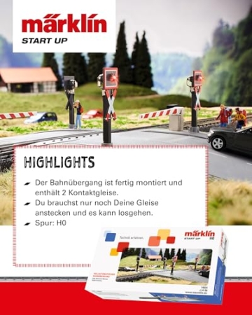 Märklin start up - Vollautomatischer Modelleisenbahn Bahnübergang Spur H0, 74924 - 4