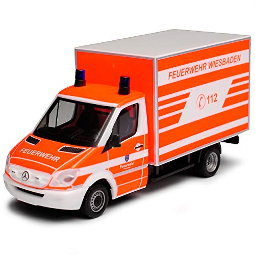 Mercedes-Benz Sprinter II Transporter Feuerwehr Wiesbaden Kofferaufbau NCV 3 W906 Modell 2006-2018 Version Ab Facelift 2013 H0 1/87 Herpa Modell Auto - 2