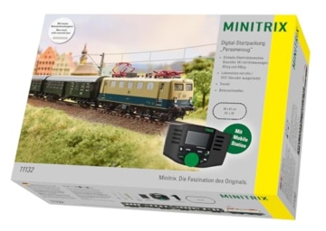Minitrix Digital-Startpackung Personenzug – Modellbahn Set mit Lok, Wagen, Gleisen & Digitalsteuerung – realistisches Zugmodell – ab 15 Jahren – Spur H0-11132 - 1
