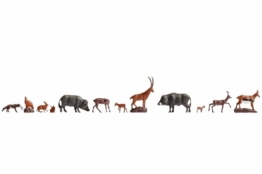 NOCH® Figuren-Set „Waldtiere“, 12 handbemalte Tiermodelle für den Modellbau H0 Spur in 1:87 (ca. 2cm hoch) perfekt für Waldszenen und Dioramen - 1