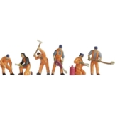 NOCH® Gleisbautrupp, handbemalte Modellfiguren, 1:87 für Spur H0 in oranger Sicherheitskleidung - perfekt für den Modellbau, Dioramen und DIY-Projekte - 1
