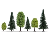 NOCH® Mischwald, mit Modellbau Bäumen, 10 Stück 5-14 cm für die Spurweiten H0, TT perfekt auch zum Basteln, DIY und Krippen - 1