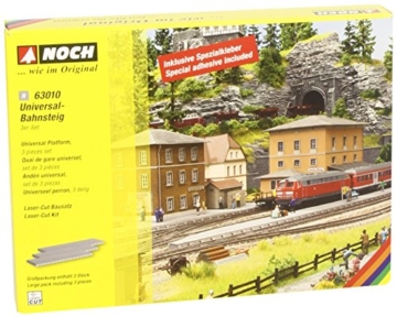 NOCH Universal-Bahnsteig, 3er-Set mit Laserkarton, individuell gestaltbar für Spurweite N - 1