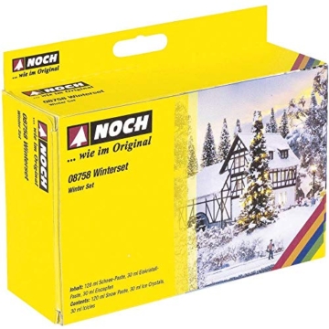 NOCH® Winter-Set, mit Schnee-Paste und Eiskristall-Paste für kreative Modellbau Winterlandschaften, passend für die Spurweiten H0, TT, N, Z - 1