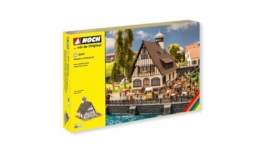 NOCH® Wirtshaus mit Biergarten, Gasthaus Modellbau, 18,9 x 17,2 cm für die Spurweite H0 - 1