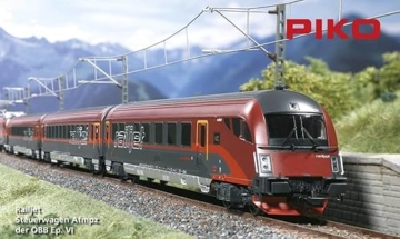 Piko 57672 H0 Railjet der OeBB Steuerwagen, Rot - 3