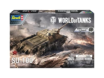 Revell 03507 SU-100 World of Tanks Modellbausatz für Einsteiger mit dem Easy-Click-System Farbig - 2
