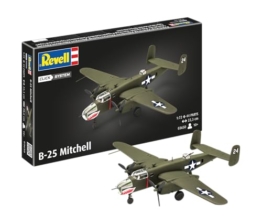 Revell Easy-Click Modellbausatz B-25 Mitchell I USAAF-Bomber 1:72 I Detaillierte Innenraumdarstellung drehbare Propeller I Stecksystem kein Kleben I Geeignet für Modellbauer ab 10 I Inklusive Sticker - 1