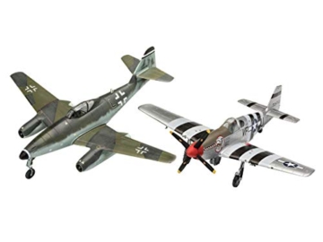 Revell Easy-Click-System Modellbausatz P-51D Mustang und Me262 A-1a I Maßstab 1:72 I Legendäre Kampfflugzeuge des 2 Weltkriegs I Mit Bewaffnung I Kein Kleben notwendig I Für Einsteiger ab 10 Jahren - 3